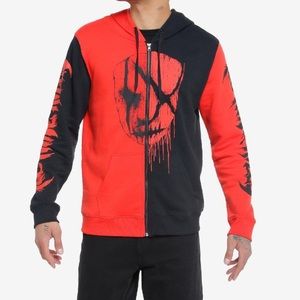 Unisex Ice Nine Kills Mask Split Red & Black‎ Hoodie Hot Topic Metalcore Music